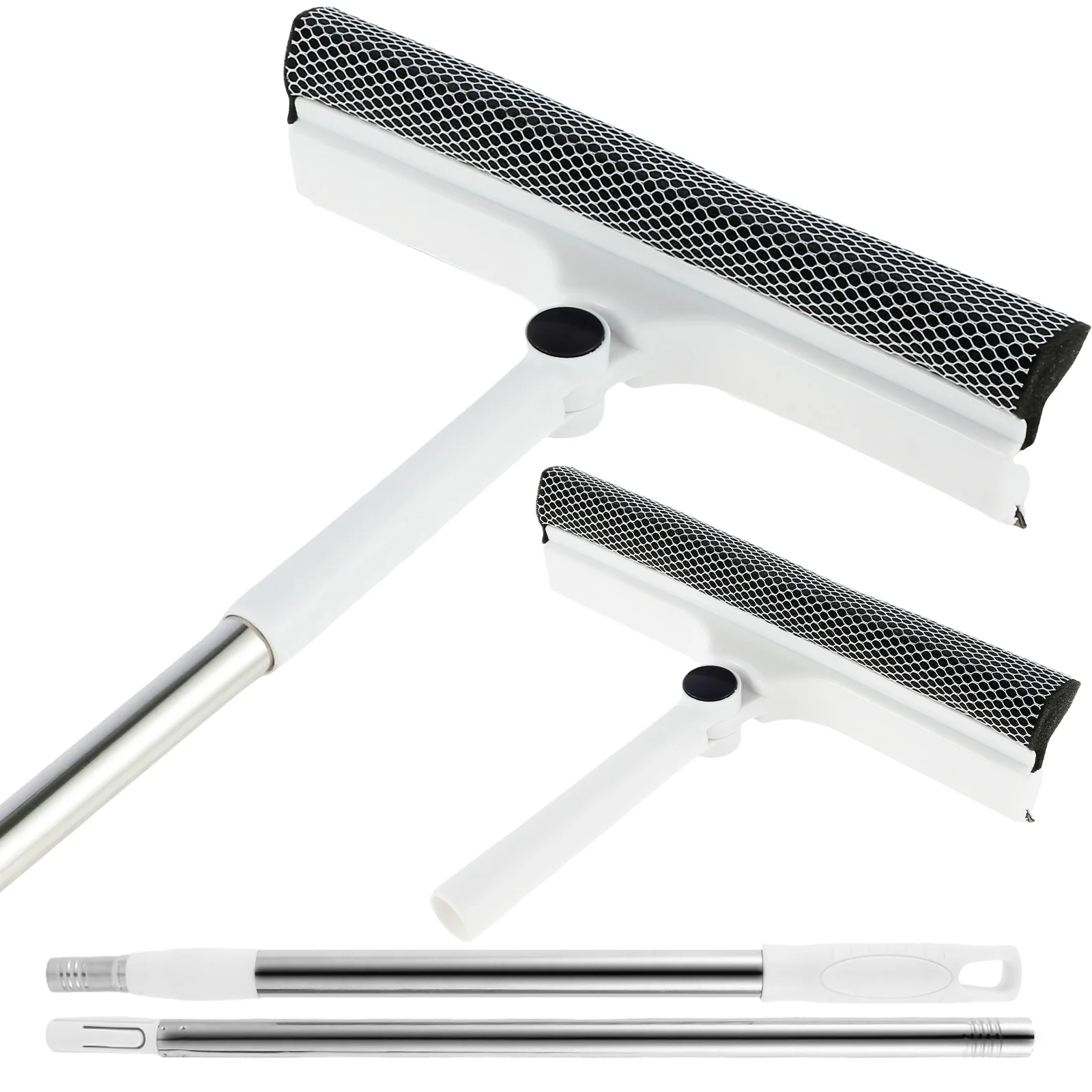 

Швабра 2-в-1 для чистки окон, скребок 2-в-1 с выдвижными 3 секциями, поворот на 180 градусов, 53 дюйма