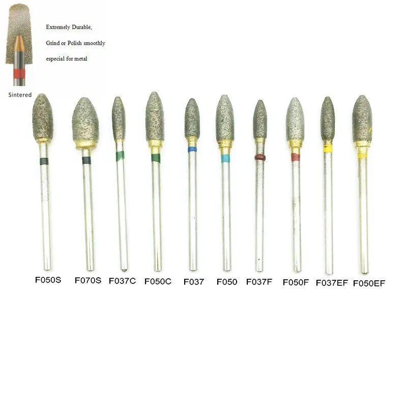 Diamond Burs 67 Sizes 2.35mm Fully Sintered Extremely Durable Grind or Polish Smoothly for Metal/Stone/Dental/Nail