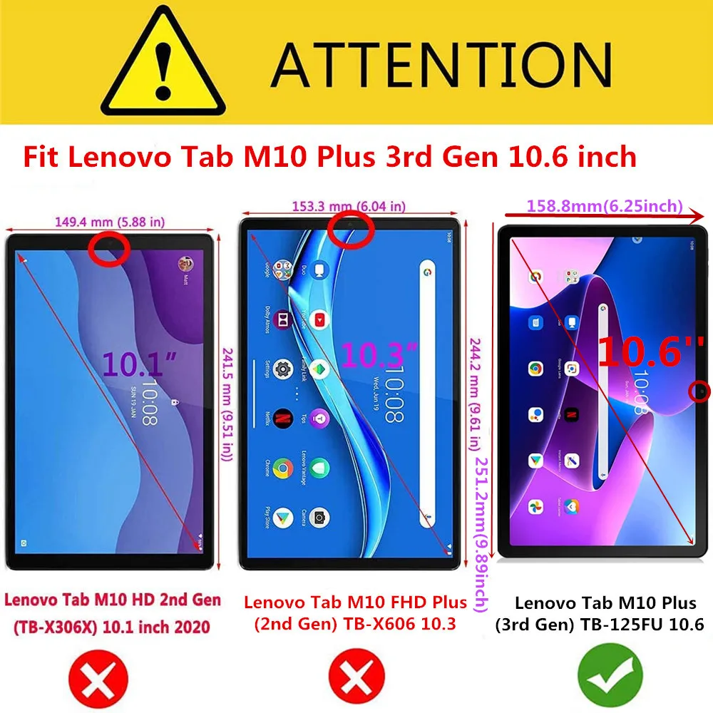 Funda de protección para niños para Lenovo Tab M10 Plus 3rd Gen 10,6 2022,  carcasa a prueba de golpes para Lenovo Tab M10 Plus TB-125F