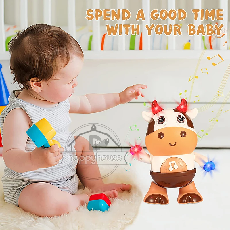 Baby Cow Musical Toys Dancing Walking Baby Cow Toy with Music and LED Lights Dancing Toys Baby Toys 6 to 12 Months 18 Month Toys 2