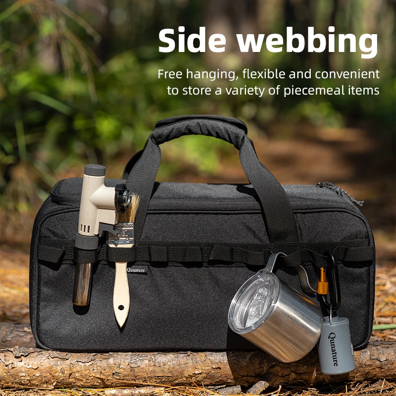 Qunature Outdoor Camping Tableware Storage Bag Camping Tableware Cookies Stove Heads Lighting Gas Tanks Component Debris Handbag