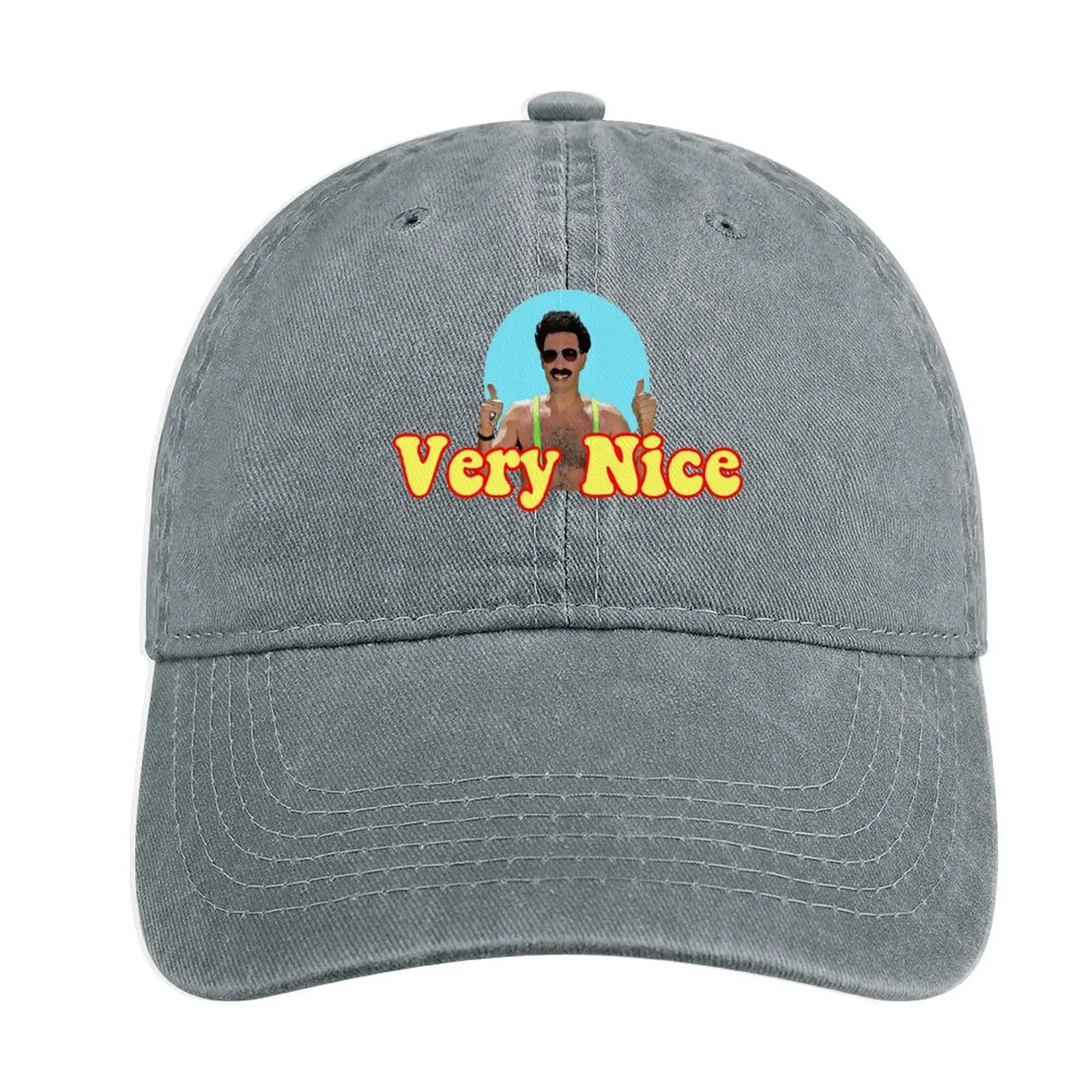 Borat Very Nice, Digital Artwork Cappello Da Cowboy Fashion Beach Fashion Beach Golf Hats Donna Men'S