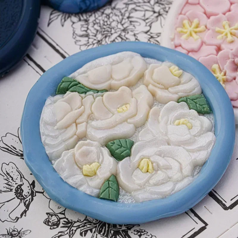 Diy Relief Fire Paint Seal Many Series Plants Flower Mushroom Hand Ledger Decoration Envelope Invitation Seal Gif