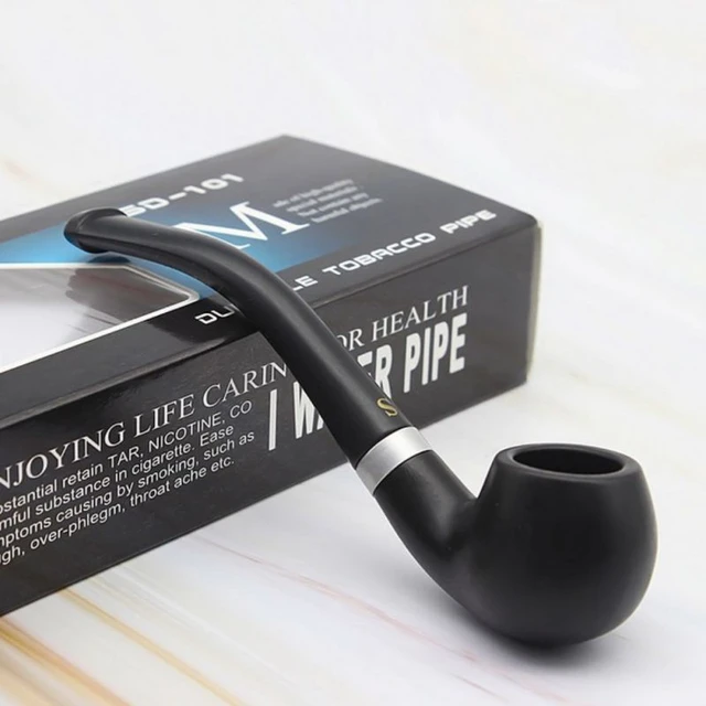 Bakelite Pipe Bong Vintage Wooden Tobacco Durable Tobacco Smoking Pipe  Curved Tobacco Smoke Accessories Gifts