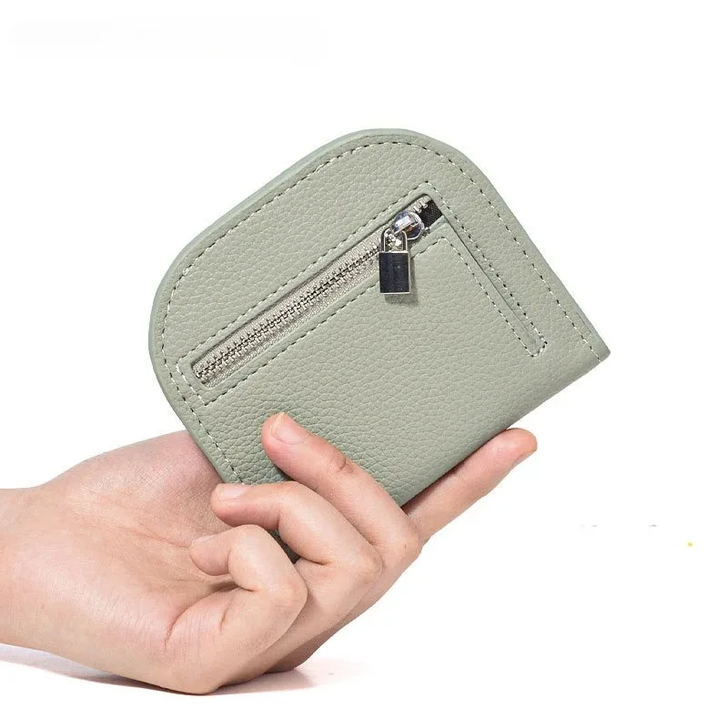 Compact Women's PU Leather Zipper Clutch Wallet