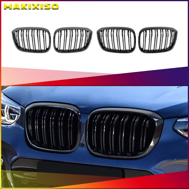 

Front Grille Kidney Grill Double Slat For BMW 3 4 X3 X4 G01 G02 G08 18-21 High Quality Racing Grills Car Styling Accessories