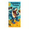 Interesting Tropical Cartoon Shark Tralalero Tralala Printed Beach Towel, Anti Sand Super Absorbent Quick Drying Towel 5