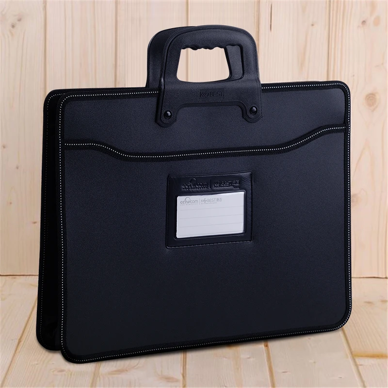 File Bag Laptop Handbag Multi-layer Folder Meeting Storage Briefcase Hand Carry Office