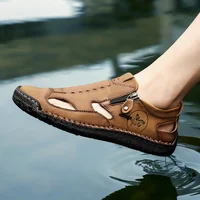 New Summer Breathable Men Sandals Fashion Roman Sandals Handmade Leather Men Casual Shoes Platform Outdoor Men's Beach Sandals - Image 2
