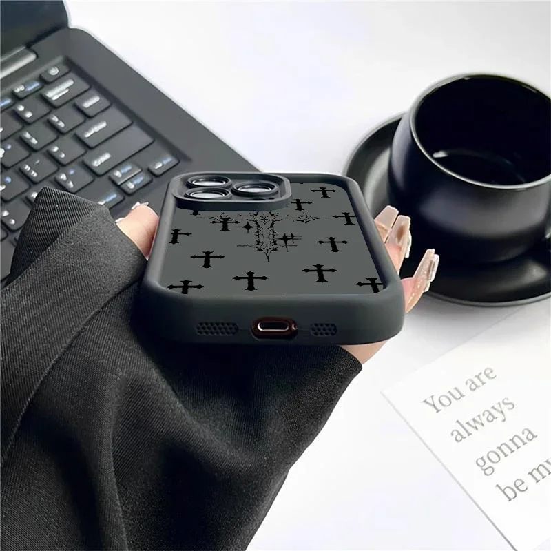 Luxury Black Cross Design Soft TPU Phone Case