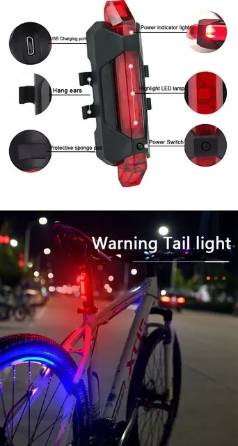  SANON Juego de luces de bicicleta recargables USB, lámpara de  bicicleta impermeable delantera y trasera, luces LED súper brillantes para  bicicleta luz de bicicleta : Deportes y Actividades al Aire Libre