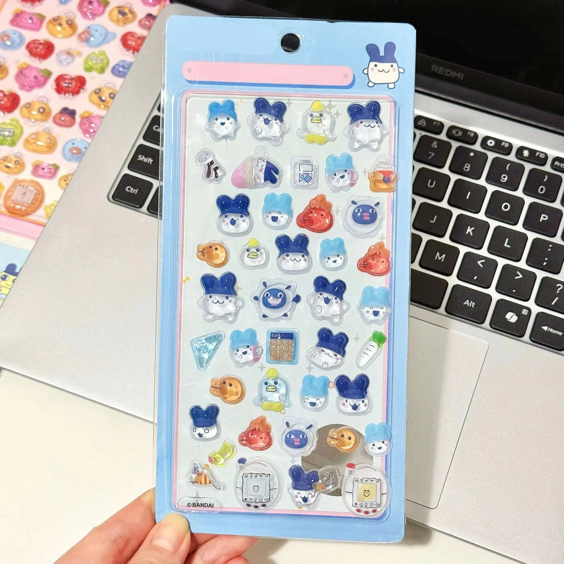 Adesivos 3D de Desenho Animado Tamagotchi Criativos, Adesivo Transparente para Capa de Celular, Material para Diário Criativo, Presente de Aniversário para Amigo