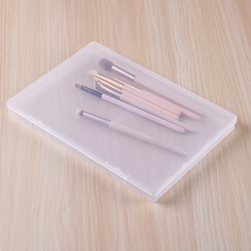 Desktop Storage Box Stationery Storage Box Storage Drawer Boxes Transparent Rectangular Plastic Box Accessory Storage Box Flat Stationery Packaging Empty