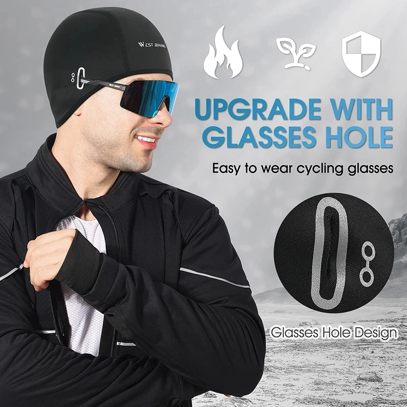 WEST BIKING Winter Skull Caps Windproof Thermal Cycling Helmet