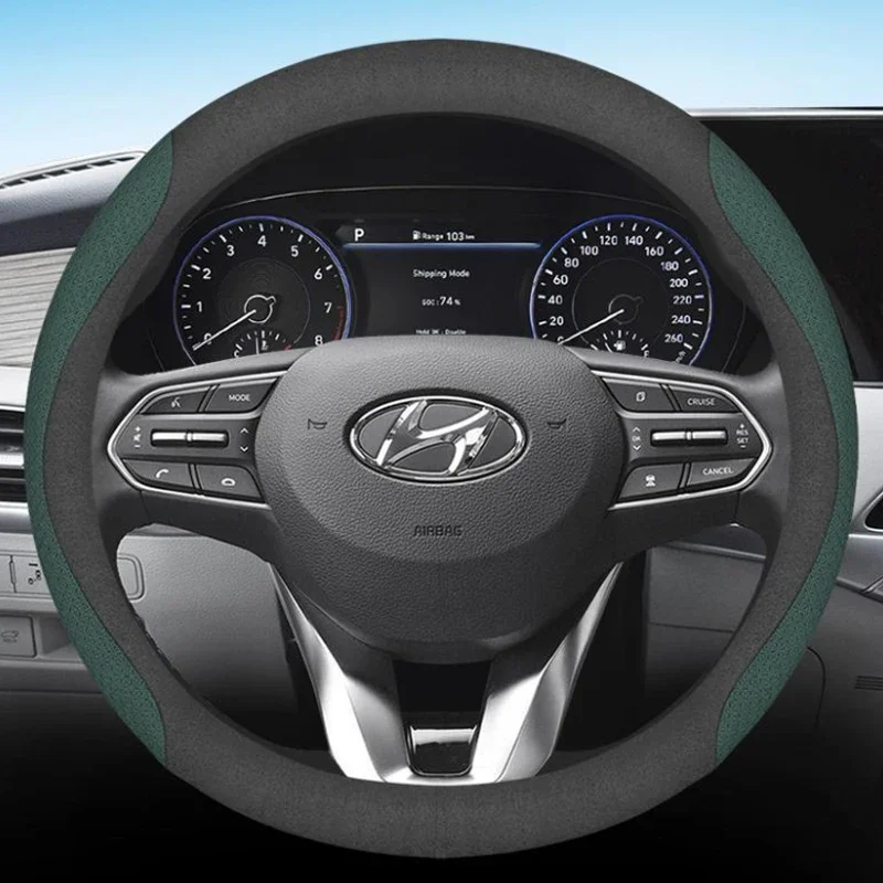 

Car Steering Wheel Cover For Hyundai Elantra Avante i30 Sedan CN7 2021 2022 2023 2024 Breathable Non-slip Auto Accessories