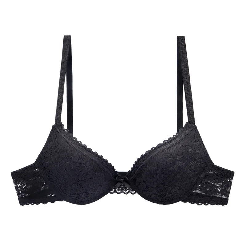 Women Thin Breathable Push Up Bra Sexy Triangle Cup Lace Bralette Push Up Solid Brassiere Anti Sagging Gather Underwear Lingerie