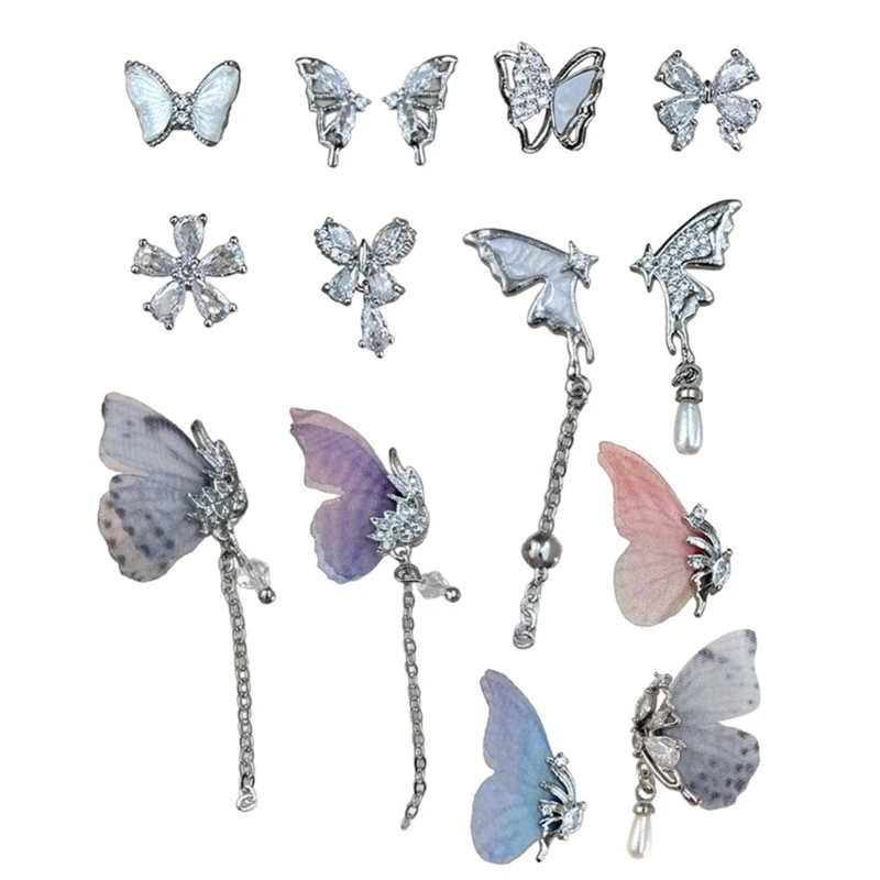 

3D Nails Art Rhinestones Butterfly Studs 3D Alloys Jewelry