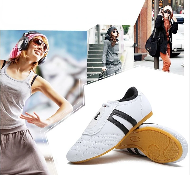 Leather Breathable Taekwondo Martial Arts Karate Training Shoes Unisex Artificial Leather Chinese Kung Fu Walking Canvas Shoes