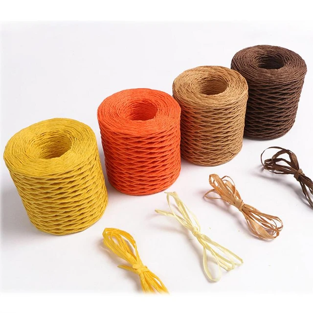 Raffia Natural Ribbon Wrapping Paper Ribbon Raffia Knitting Rope Easy To  Cut And DIY Making For Beach Bag Hat Toy And Craft - AliExpress