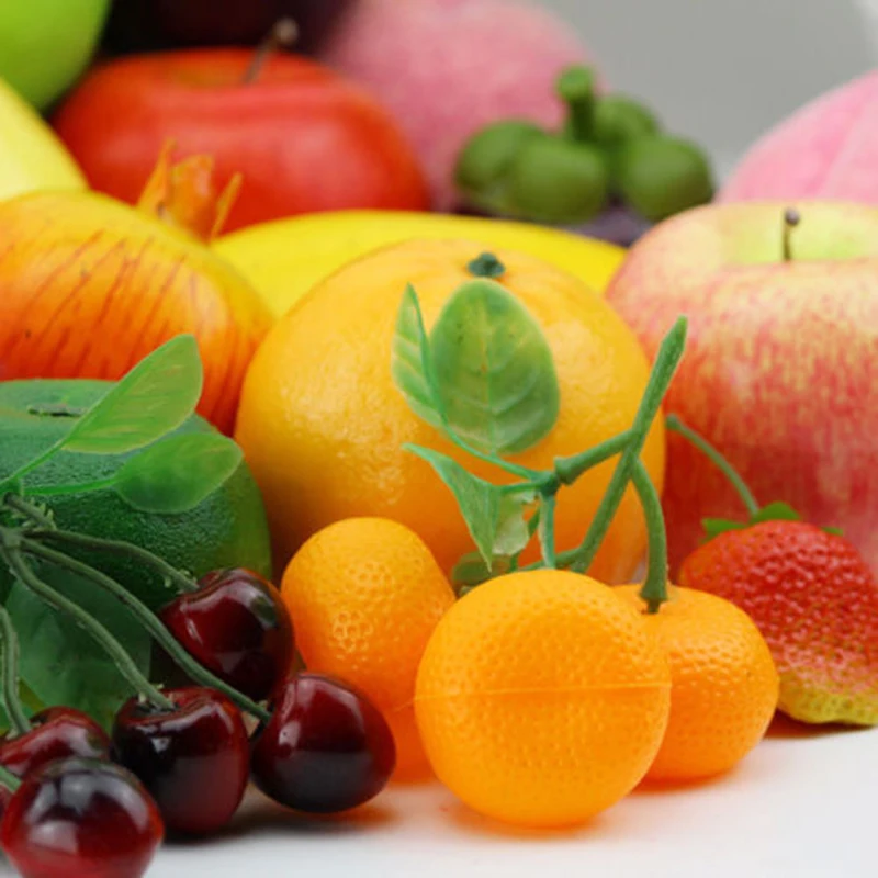 Artificial Fruits Apples Orange Lemon Peach Pear Watermelon Banana Shop Model Decor artificial fruits and vegetables