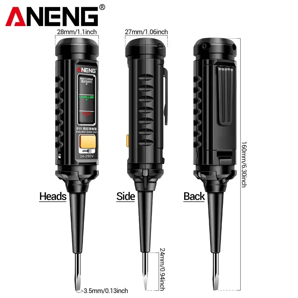 Voltage Tester ANENG B15 Multifunction Voltage Tester Pen Detector Induction AC 24V-250V Voltmeter NCV Wire Line breakpoint electrician Tools