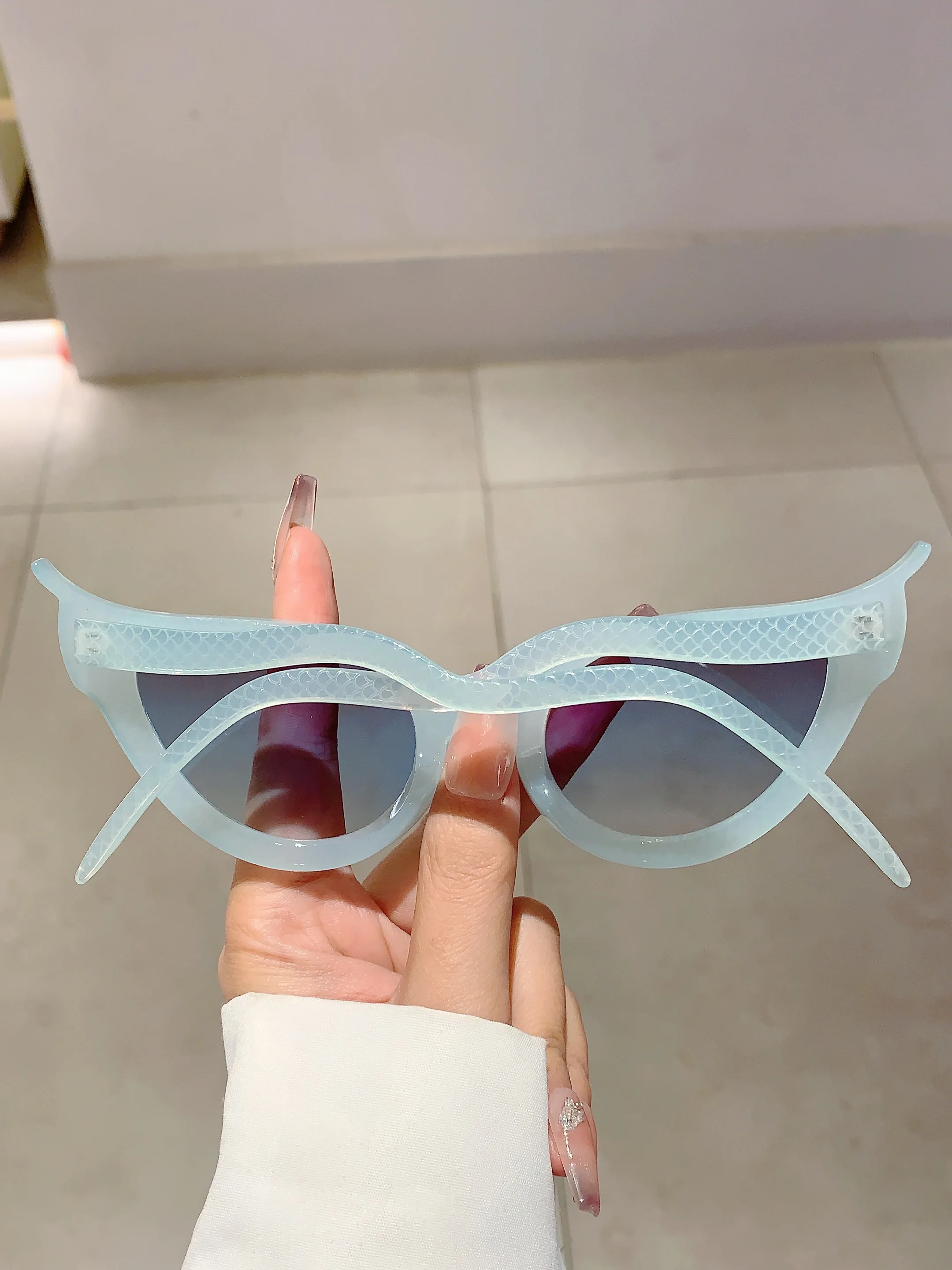 Kammpt neue Cat Eye Sonnenbrille Mode Vintage Schlangen form Rahmen mehrfarbig für Frauen stilvolle trend ige Marke Design Schatten Brillen – Detail 12