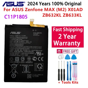 2024 100% Original Battery C11P1805 For ASUS Zenfone MAX (M2) X01AD ZB632KL ZB633KL High Quality Mobile Phone Battery Bateria