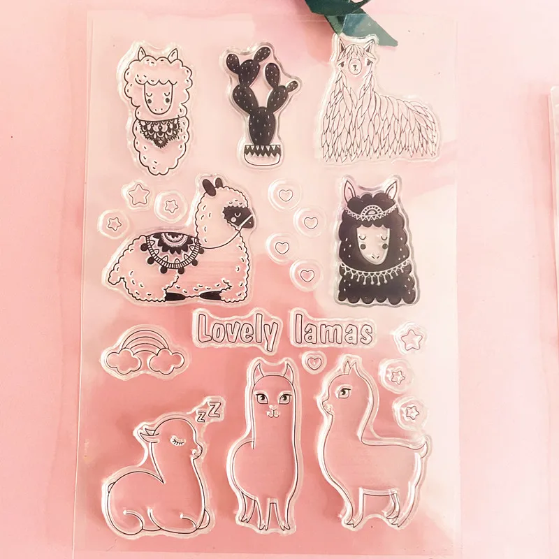 animal sheep Alpacaca cactus Clear Stamp Transparent Silicone Stamp Seal Sheet For Scrapbooking Photo Album Decoration