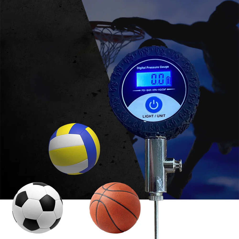 Digital Ball Barometers with Protective Cover Ball Pressure Gauge Pressure Tester Portable for Volleyball Football Basketball