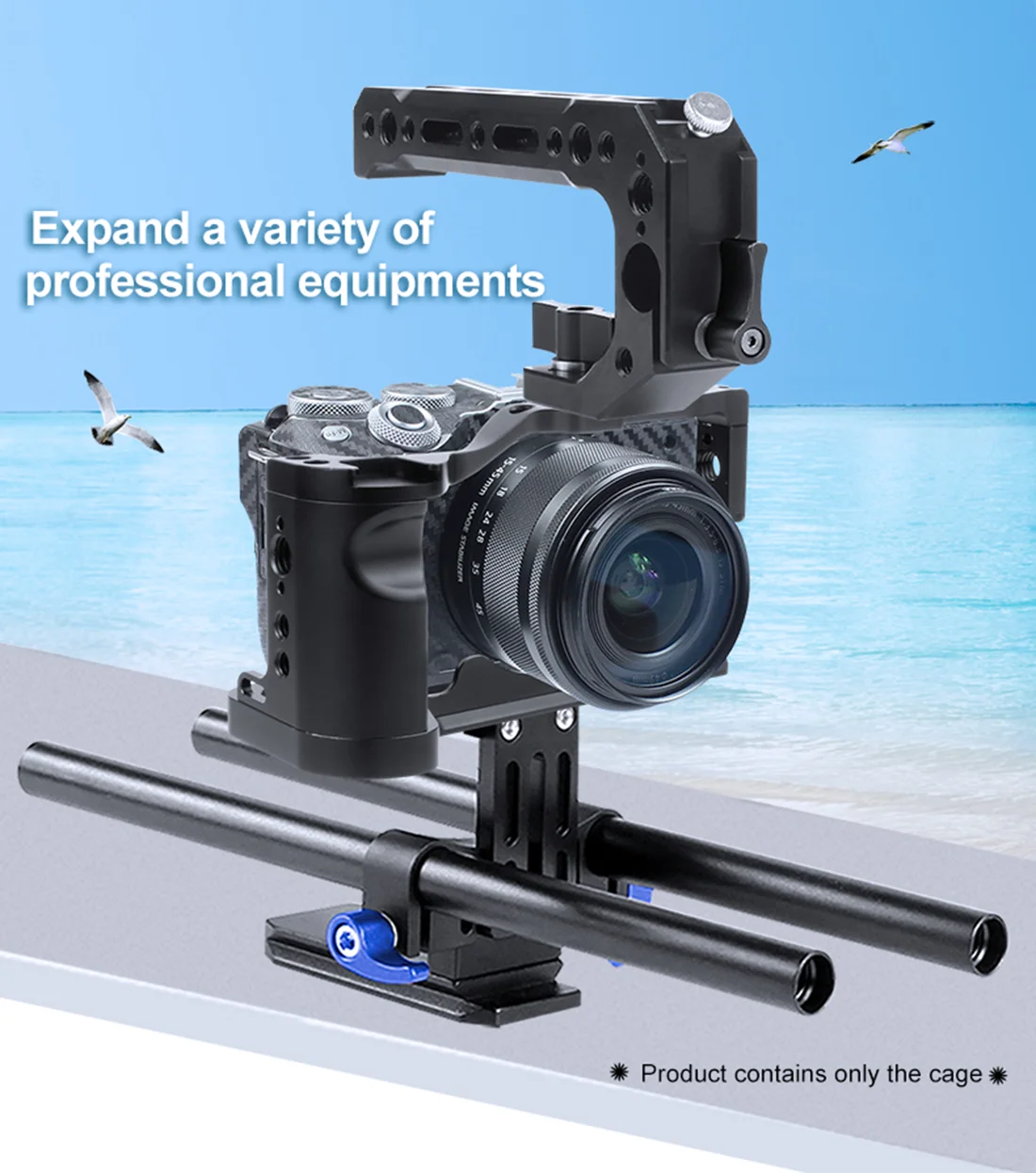 M6 Mark II Kamera-Cage-Rig mit Cold Shoe Mount, komfortablem Griff und Top-Griff für Canon EOS M6 Mark II Video-, Film- und Vlog-Stabilisator – Detail 21