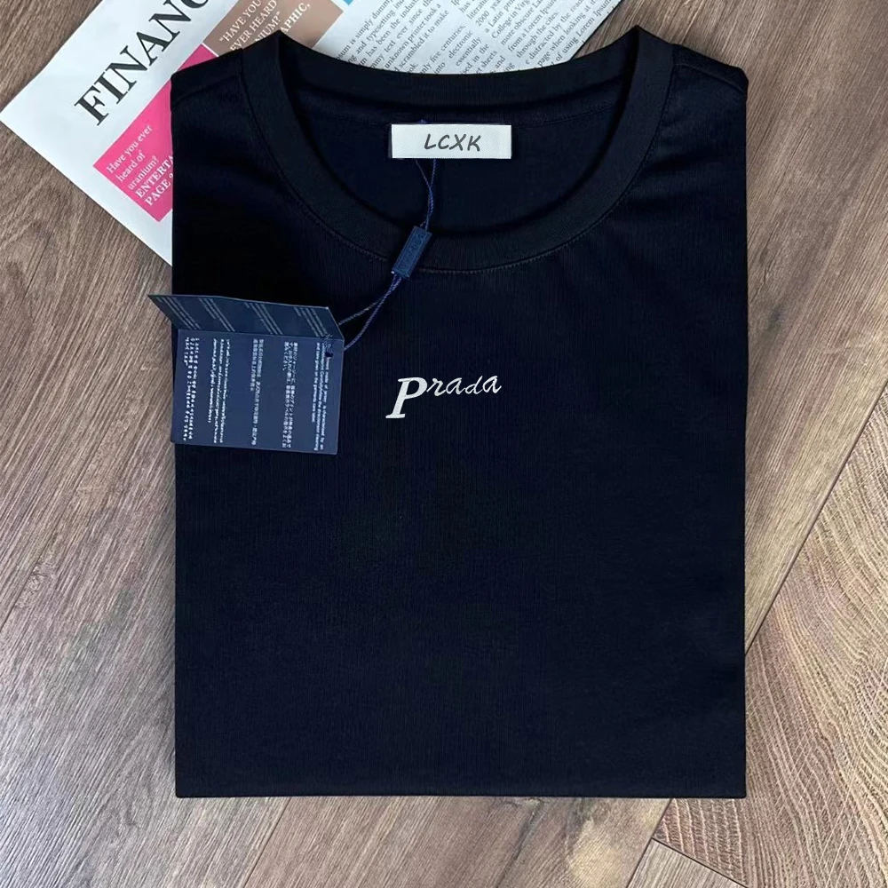 남녀공용 브랜드 동일 반팔 티셔츠, 여름 신상 남성 패션 의류, 하이 엔드 패션 트렌드, LCXK