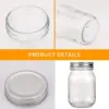 450ML  Regular-Mouth Glass Mason Jars with Metal Airtight Lids and Bands for Canning, Preserving, & Meal Prep 3