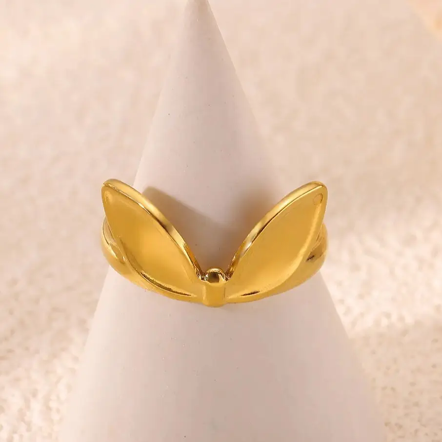 Steel Geometric Rings For Women Gold Color Opening