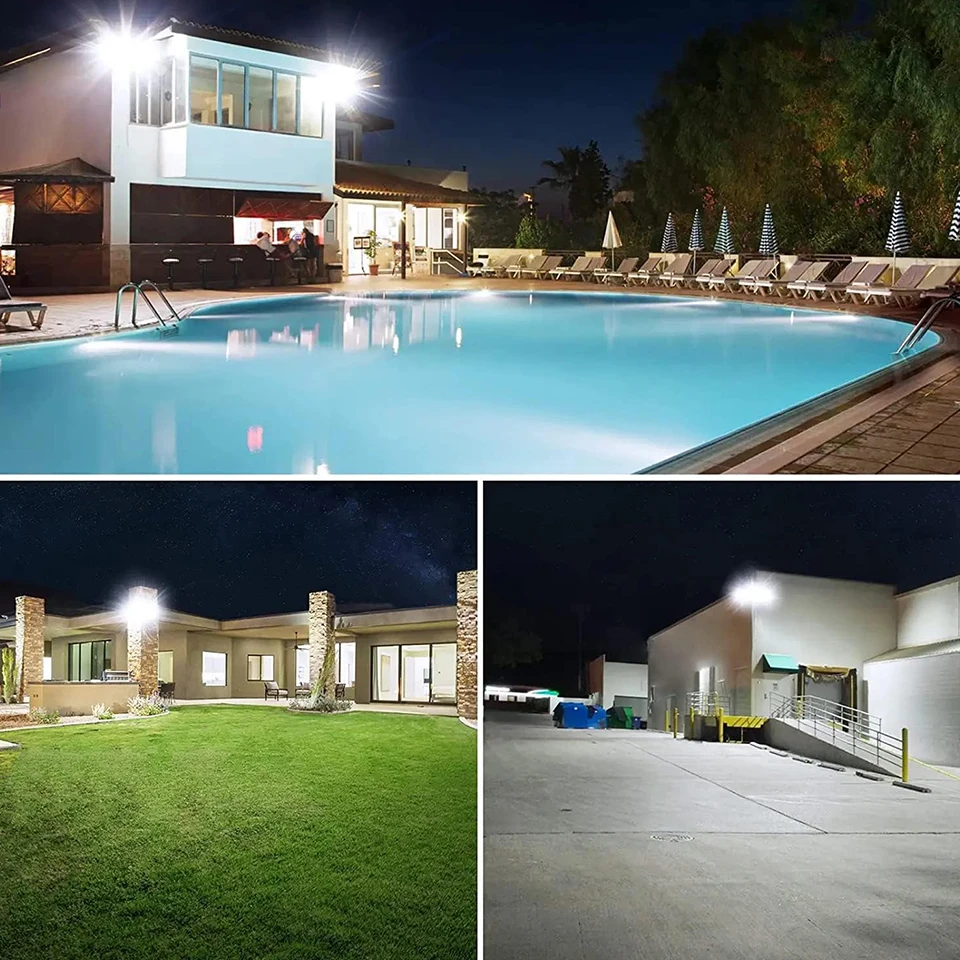 LED Floodlight Outdoor Waterproof AC110V AC220V 10-300W Courtyard Factory Advertising Spotlight Construction Site Probe Lighting