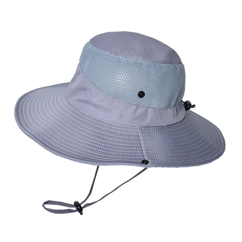

Summer UPF50+ Sun Hat For Women Men Breathable Mesh Fisherman Caps Male Outdoor UV Protection Hiking Fishing Bucket Hats