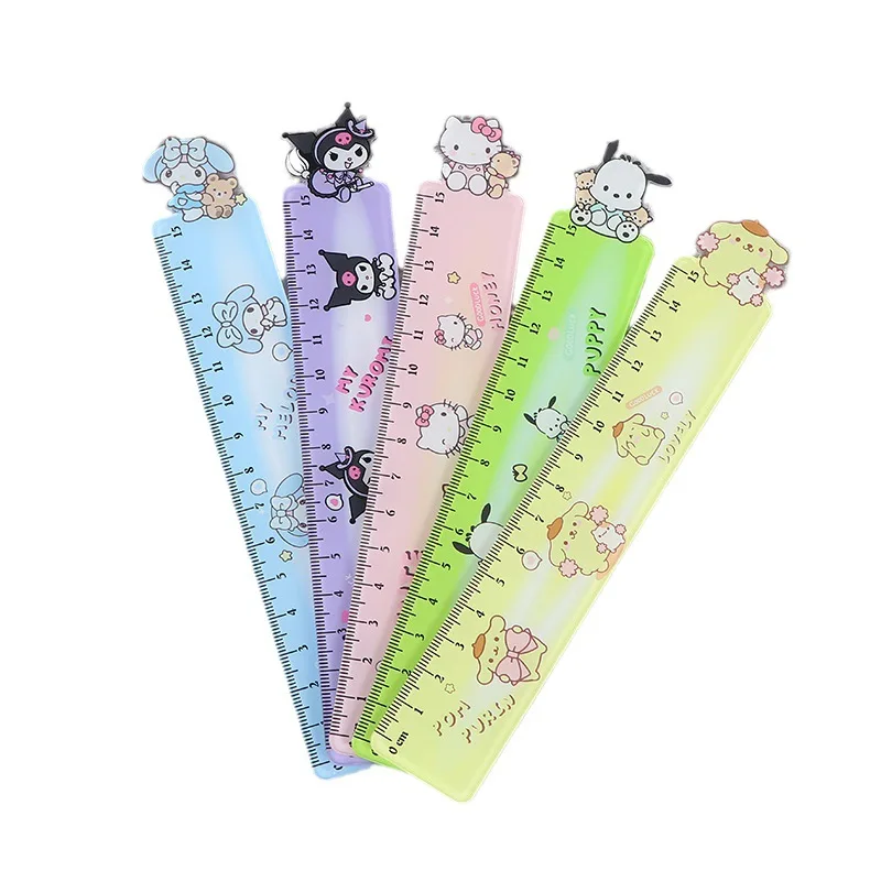 25 pc/롯산리오 쿠로미 멜로디 자 15 cm 측정 직선 자 자 그리기 도구 홍보 문구 선물 학용품