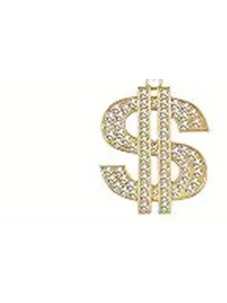 Hip Hop outfit set 3 pieces includes adjustable back button-down hat dollar pendant necklace Hip Hop Dollar ring