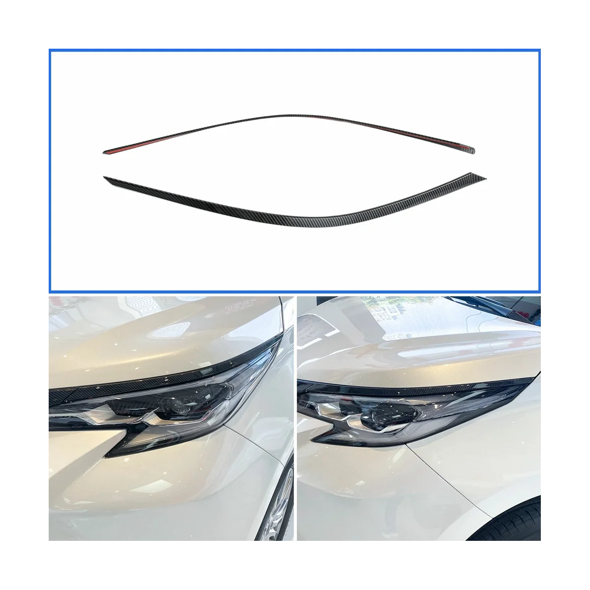 

Аксессуары для Toyota Sienna 2021 2022, автомобильная головка, лампа, Обложка для бровей, наклейка, молдинг, ABS углеродное волокно
