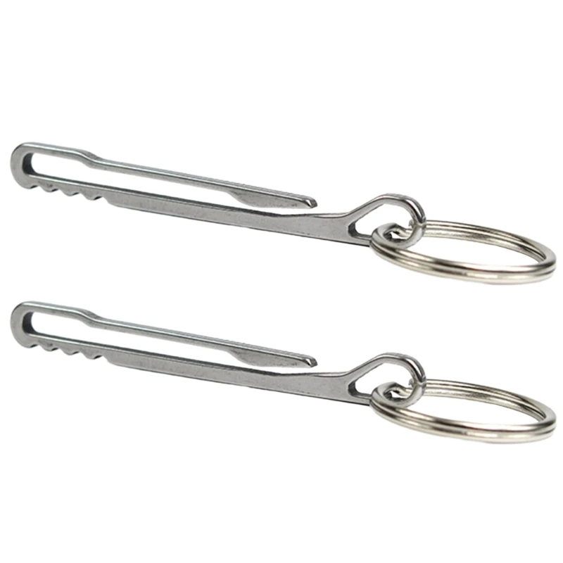 2pcs Keychain Pocket Clip Key Rings Belt Clip Stainless Steel Hanging Buckle Lightweight Keychain Hook Key Rings DropShipping