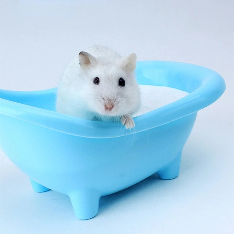 Pet Mouse Bathing Bathtub Plastic Bathtub Hamster Bathing Supplies Toy Little Pet Bathroom Rat Cage Accessories Toilet