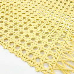 Light Yellow Cyan Plastic Cane Webbing Wicker Grid Plastic Rattan Roll Weaving Material for Chair Cabinet Furniture Decor Hot