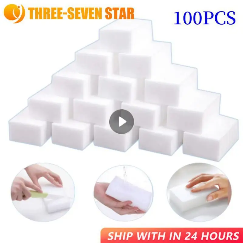 

100 Pcs/lot Melamine Sponge Magic Sponge Eraser Melamine Cleaner For Kitchen Office Bathroom Home Nano Cleaning Sponges 10x6x2cm