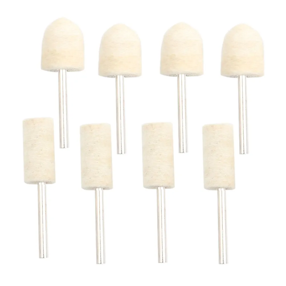 10Pcs/5Pcs Wool Felt Mounted Polishing Buffing Wheel OD 3-10mm Grinding Head for Dremel Drill Rotary Tool 3mm Shank