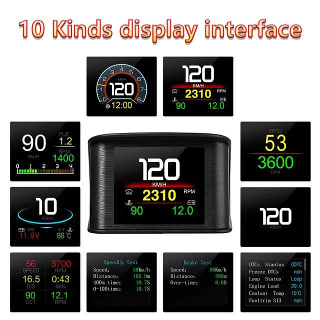 Universel Voiture Numérique HUD Speedomètre Jauge Mauritius