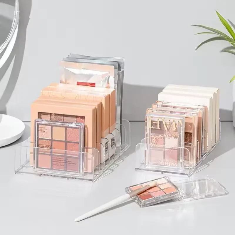 Clear 7-Compartment Makeup Organizer: Space-Saving Cosmetic Display