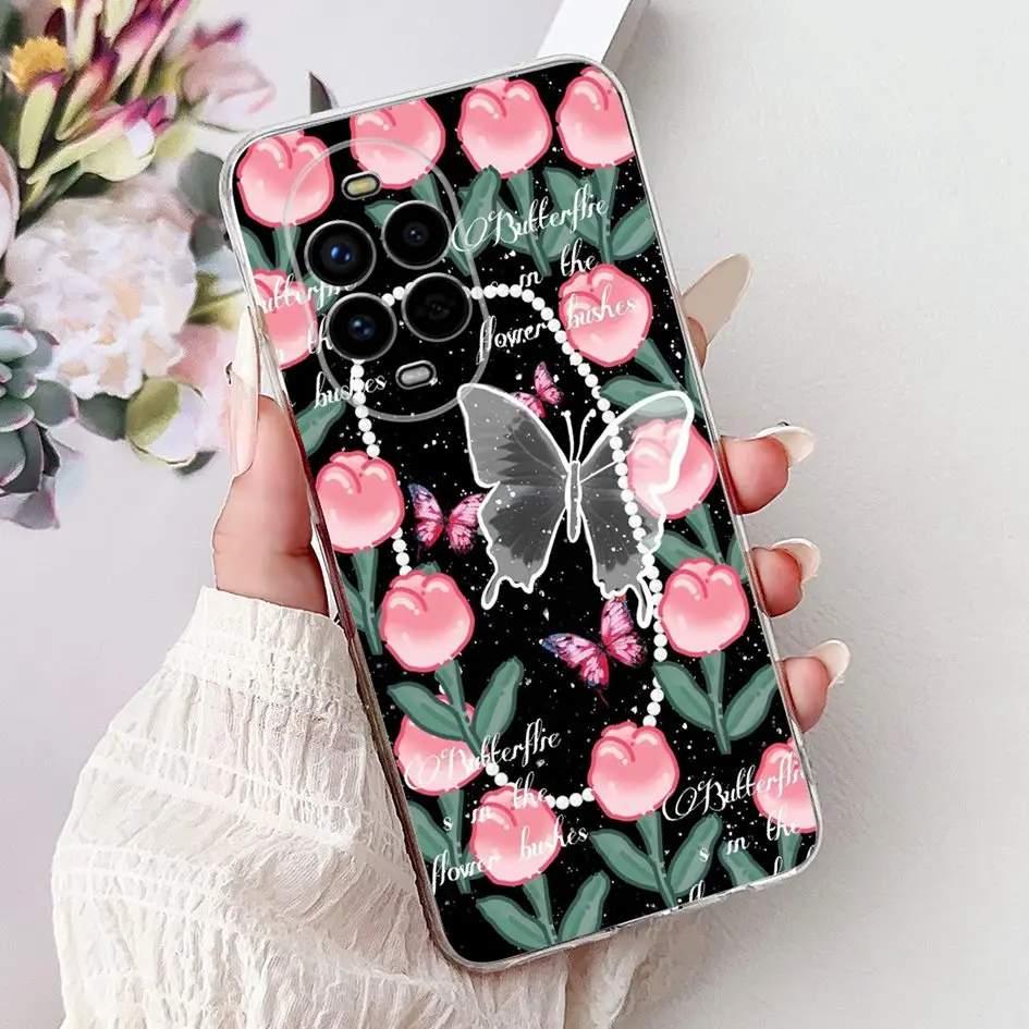 Floral Butterfly Soft Silicone Phone Case - Clear Protective Cover