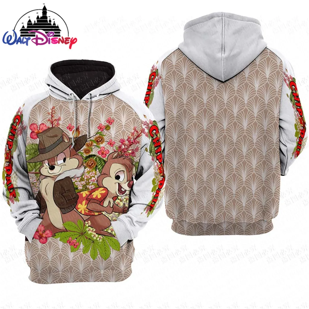 Chip 'n Dale Various style Disney men women Cartoon 3D Print High-quality Fleece Zipper/ Hoodies design Pullover Cool Tops