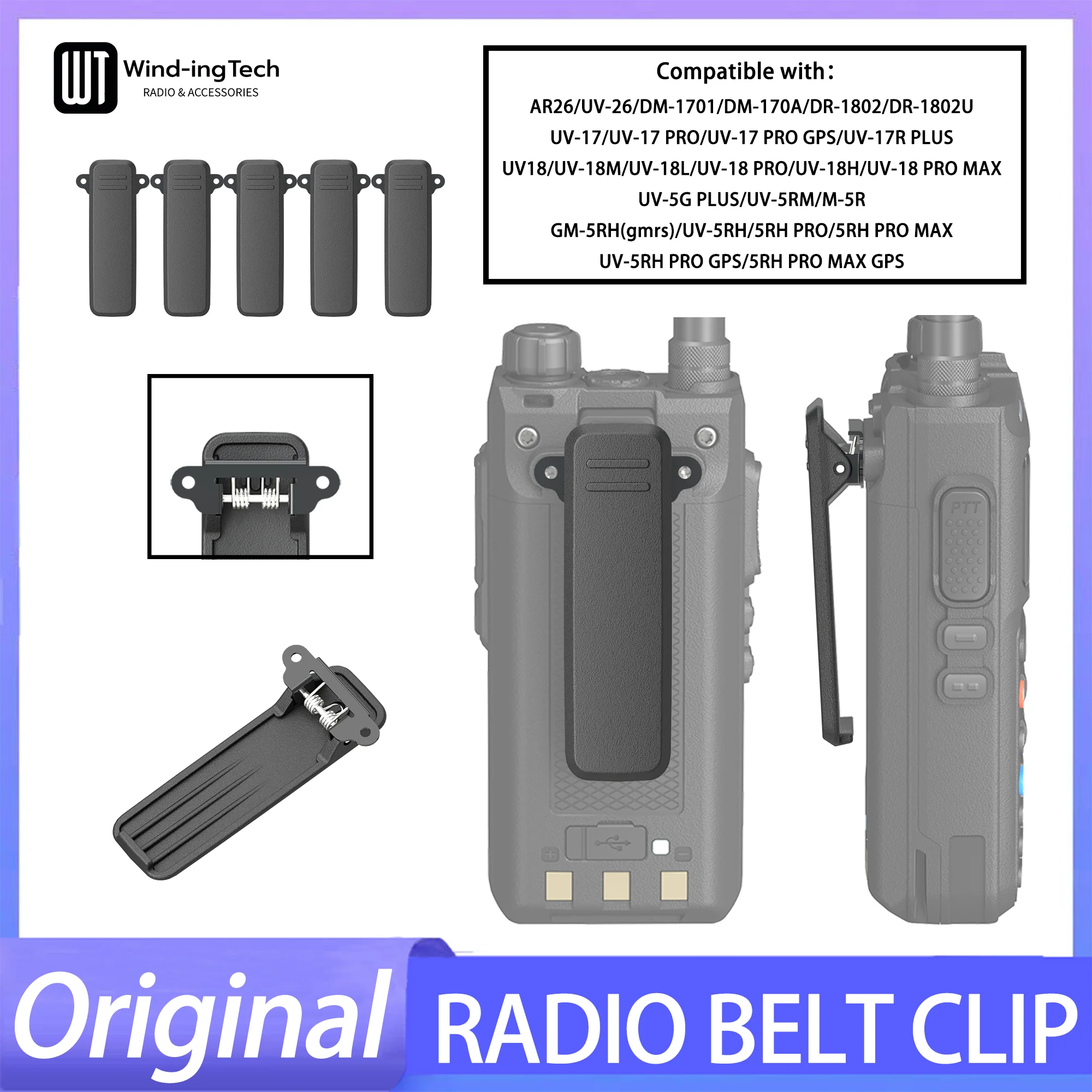 Premium Belt Clip Set for Two-Way Radios - Durable Back Clamp Support for Walkie Talkie Accessories (1/5/10PCS)