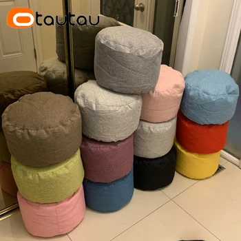 Linen Bean Bag Ottoman 1