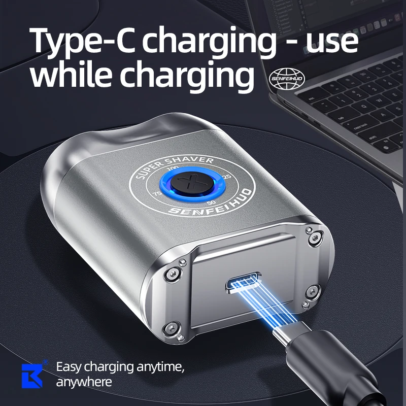 미니 전기면도기, 2025년 신형 업그레이드 포켓형 듀얼 헤드 전기면도기, 여행용 휴대용 수염 트리머, USB 충전 포트